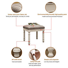 Vanity Benches Sgabello da Toeletta, Sgabelli per Il Trucco, Sgabello da Bagno Retro Camera da Letto, capacità 150 kg, Montaggio Facile, Marrone, Bianco, 46x35x46cm