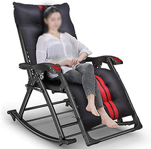 -Recliners Nero reclinabile Pieghevole Lounge Chair Sedia Lazy Sedia Ufficio Outdoor Beach Spiaggia a Dondolo Regolabile Patio Sedia a Sdraio Easy Sedia (Colore: Sedia)-Sedia + cus