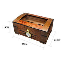 Scatola di Sigari Scatola Ad Alta capacità Umidificatore per Sigari Set per Fumatori di Alta qualità Scatola di Sigari Verniciata Tetto Apribile in Vetro Trasparente