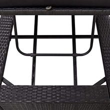 Tidyard Lettino Prendisole Reclinabile in Polyrattan Nero,Lettino da Giardino Rattan,Sdraio da Giardino Rclinabile in Rattan,Lettino da Sole Singolo in Rattan,Lettino da Esterno 220x75x35 cm