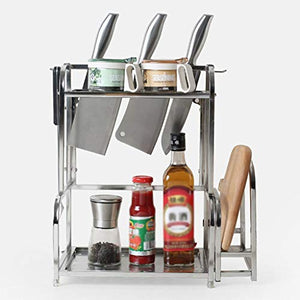 LYM &ripiano di stoccaggio Scaffale for spezie da Cucina, Tagliere for Porta-coltelli in Acciaio Inossidabile Scaffale for Ripiani for Utensili da Cucina Scaffale di Finitura