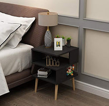 Zhicaikeji Comodino della Camera da Letto Tavolo da Comodino Semplice Irregolare in Legno Tinta Unita (Color : Nero)