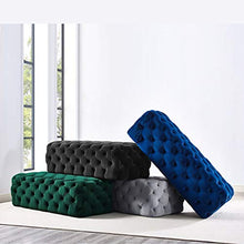 XZPENG Moretta Velluto Imbottito ottomano/Panca con Pulsante Profonda Trapunto, Legno Solido Telaio, Quadrato, Moderno |Contemporary Design (Color : Black)