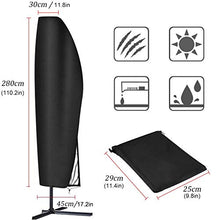 Parasol Cover Fodera Protettiva per Ombrellone Oxford 210D Copriombrellone Copertura per Ombrellone Impermeabile Resistente allo Strappo Nero