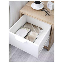 ASKVOLL cassettiera 2 cassetti 2 cassetti bianco effetto rovere tinto bianco/bianco