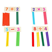 JOOFFF Bastoncini di conteggio per Bambini Matematica Giocattolo educativo Intelligenza Carte numeriche in Legno e Bastoncini di conteggio con Scatola