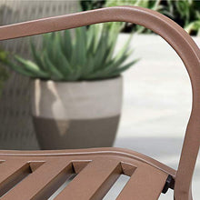 LXLH Panca da Giardino Sedile Sedia da Giardino Panca per Il Tempo Libero da Esterno Cortile Sedia Quadrata Sedia in Tubo di Acciaio di Ferro Balcone Sedia Doppia Panca Marrone 48,81 Pollici