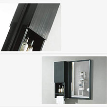 Specchio da Parete splendidamente Nero con mensola Laterale Armadietto Laterale Specchio per Il Trucco del Bagno in Acciaio Inossidabile