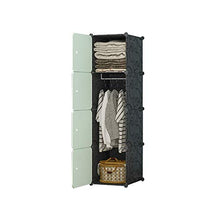 WCY Armadio Portatile per Appendere Vestiti combinati Armoire Ideale Storage Organizzatore Cubo per Libri Giocattoli Asciugamani (Verde) Guardaroba Combinato (Dimensioni: 37x47x147cm) yqaae