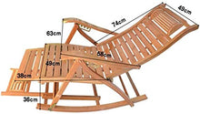 Sedia a dondolo in bambù – reclinabile ergonomica, in legno, per giardino, patio, piscina, sauna, 200 kg