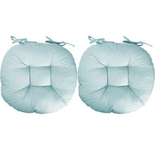 Mojawo - Set di 2 cuscini per sedia, cuscini per sedia, cuscini per sedia, colore azzurro, 100% poliestere, rotondi, 40 x 40 cm