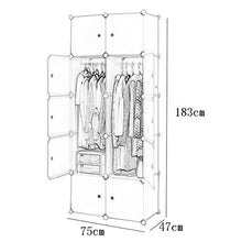 Locker 2-Hanging Affitto Casa Armadio Armadio Rimovibili di Plastica Divide-Grid Scaffali Abbigliamento Camera Dormitorio MUMUJIN (Size : 75X47X183CM)