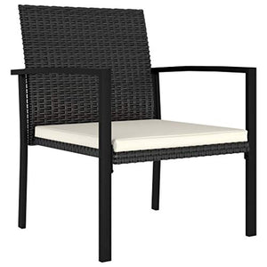 FAMIROSA Set da Pranzo da Giardino 5 pz in Polyrattan Nero-5706