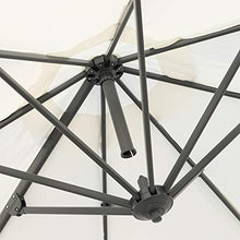 Outsunny Ombrellone Decentrato Angolazione Regolabile Girevole a 360 da Giardino Poliestere Φ294x248cm Bianco Crema