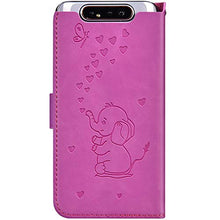 Robinsoni Custodia Compatibile con Samsung Galaxy A90 Case Portafoglio Cover Dumbo Stampato Libro Pelle PU Antiurto Case Wallet Taccuino Cover Libretto Cartone Animato Case Folio Flip Cover Rosa Rossa