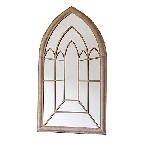 Specchio per bagno a parete Specchio per il trucco in stile minimalista europeo HD / design ad arco/specchio antiruggine per pavimento retrò Specchio per corridoio in ferro battuto，corridoio 112*61