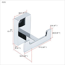 Beelee BA9203 - Gancio Portasciugamani, in ottone, Cappotto Gancio doppio gancio per bagno cucina, Montaggio a parete, Cromo Lucido