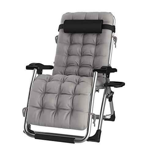 lilizhang Patio Zero Gravity reclinabile Sedia, Heavy Duty Reclining Adatto Sdraio for Giardini Cortili Piscine, con Cuscini di Sostegno 200kg Multifunzionale Chair (Color : Silver)