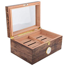 Liukouu Portasigari, Portatile 120 Sigari Grande capacità Scatola per Sigari in Legno Leggero Ermetico Scatole di Sigari con Umidificatore per Gli Amanti dei Sigari