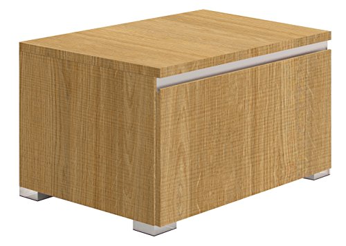 Pino bagni pioppo 600 Madagascar 64 T22-Mobiletto con Gambe 2 cm, Coperchio, 1 Vasca e Maniglia uñero Metallico Roble Claro