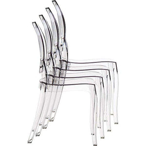 Fashion Commerce FC695 - Sedia in policarbonato trasparente impilabile victoria ghost, Set di 6