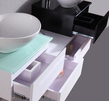 Baqgno Italia Mobile Arredo Bagno cm 150 sospeso bianco con lavabo d'appoggio con specchi Mobili arredi 1 l