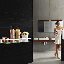 HGXC Mensola per Bagno Mensola in Vetro Alluminio Mensola per Bagno Specchio monostrato Cornice Frontale Portaoggetti per Cosmetici a Parete