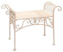 Giardino Panca Stile Antico Ferro del Giardino del Metallo Bianco Crema Parco