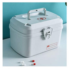 Scatola per Medicinali Household Medicina Box, Double-Layer di sicurezza medica, Multi-Function Storage Box, 9,0 pollici, Strumenti infermeria, portatile, Grigio Contenitore per Medicinali