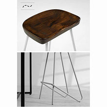 WFF Sedia da ufficio Sgabelli da bar Semplicità moderna Sedia da cucina Mobili da bar cornice metallica Sedile in legno massello Design ergonomico Sgabello alto Peso del cuscinetto 150 kg 74 cm di alt