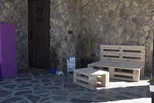 Palets Talavera SL Set 1 x divano pallet 12 Ocm x 80 cm, 1 x tavolo 80 x 50 cm, levigato e spazzolato, per interni ed esterni, colore naturale