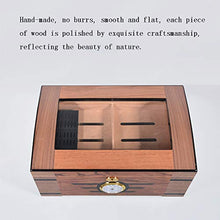 SHAO1 Cigar Humidor, Legno di Cedro Cigar Box Alto-Through Lucernario con Dorato Igrometro con Umidificatore (346 * 236 * 161Mm)