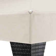 Deuba Gazebo polyrattan 3x3m Doppio Tetto antimacchia Resistente Raggi UV Padiglione Giardino Crema