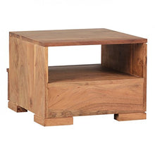 WOHNLING Comodino in Legno massello di Acacia Notte-Dresser 30 cm 1 cassetto in Vero Legno di deposito Comodino Stile Country