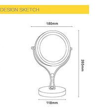 WM Creative Specchio da trucco da 15 cm con accensione, zoom bifacciale + design a doppia staffa, con pulsante di diametro 10,21 cm