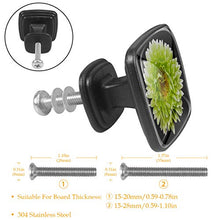 Aster fiore giallo verde bianco nero Pomelli per Porta Set di 4 Pomelli per Mobili Manopole per Cassetti Cucina Armadio Vetro