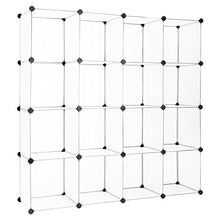 Finether - Armadio Composto da 16 Cubi per Facilitare l'Organizzazione di Oggetti, Vestiti, Scarpe, Giocattoli, Libri, Prodotti Alimentari - Colore: Bianco