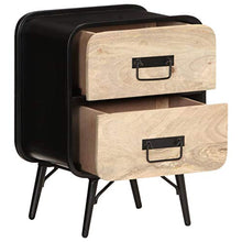 Tidyard Comodino Industraile con 2 Cassetti in Legno Massello di Mango 40x30x55 cm Comodino Camera da Letto Comodino Cameretta Comodino Vintage Comodino con Cassetti Comodino Rustico