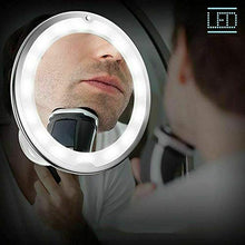 Specchio da Bagno con Ventosa Specchio da Trucco a Specchio Angolo di Rotazione a 360 ° Specchio antiappannamento 10x Asta di ingrandimento Lunghezza 26 cm Specchio da Bagno a LED