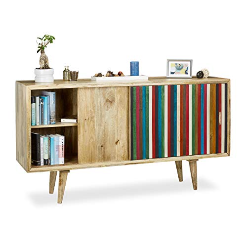 Native Home Credenza Colorata, comò con Ante scorrevoli, Madia Soggiorno, dispensa massiccia, HLP 75 x 160 x 45 cm ca.