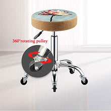 Sgabello Girevole, Altezza Regolabile 43-55 cm Girevole 360° per Salone Medico, estetico, Artista, Studio e Uso Domestico,Blue Lotus