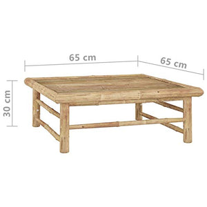 Tidyard Set 4 Pezzi Divani da Giardino Esterno con Cuscini in bambù,Salotto da Giardino in bambù,Mobili da Giardino in bambù