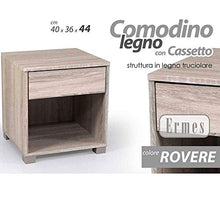 BAKAJI Comodino Camera da Letto Mobiletto con Cassetto e Ripiano Libreria Design Moderno in Legno MDF Colore Rovere Mobile Arredo Casa Dimensioni: 40 x 36 x 44 cm