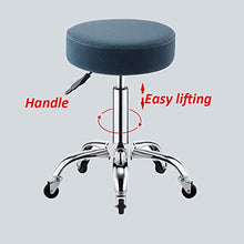 SXRDZ Gambe Chair Sgabello su rotelle, Nail Sgabello con PU Grigio Sedile pelle sintetica, Altezza regolabile 45-55 cm, peso 160 Kg supportati, regolabile girevole di rotolamento Sgabello for Massaggi