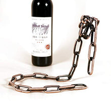 BENGKUI Scultura,Catena Sospesa Magica Europea Portabottiglie Supporto Catena in Metallo Porta Vino Artigianato Decorazione Domestica Creativa novità Regalo di Compleanno, Oro