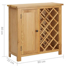 Tidyard Cantinetta Mobile Armadio Poratvino Bottiglie per 11 Bottiglie in Legno Massello di Rovere,Armadio Porta Vino Legno,Mobile Porta Bottiglie Vino 80x32x80 cm