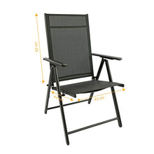 MaxxGarden, set di 2 sedie pieghevoli da giardino, campeggio, sedia a sdraio – pieghevole in alluminio e plastica – nero
