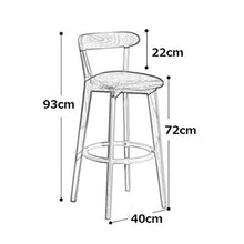 Sgabelli da Bar Sedia da Cucina Bar Stool con schienale casa di alta Sgabello Sedie pranzo con poggiapiedi Brown gambe di legno Sedili in pelle for Cucina Colazione Contatore, Altezza seduta 72cm, 1 p