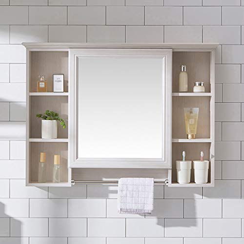 Mobiletto del Bagno Specchio Contenitore a Parete con Ripiani Armadietto da Cucina Mobili da Cucina Impermeabile Facile da Appendere