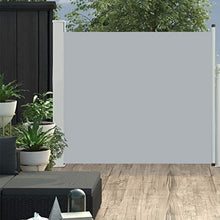 vidaXL Tenda da Sole Laterale Retrattile per Patio Privacy Automatica Schermo Parasole Frangivento 120x500 cm in Tessuto PU Grigio Telaio in Ferro